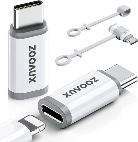 عبوتان لمحول Lightning إلى USB C، محول Lightning Female إلى USB C Male لهاتف iPhone 15، iPad Pro، أجهزة النوع C، موصل شاحن النوع C، دعم الشحن ونقل البيانات، وليس للصوت/OTG/الميكروفون in Kuwait