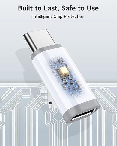 عبوتان لمحول Lightning إلى USB C، محول Lightning Female إلى USB C Male لهاتف iPhone 15، iPad Pro، أجهزة النوع C، موصل شاحن النوع C، دعم الشحن ونقل البيانات، وليس للصوت/OTG/الميكروفون in Kuwait