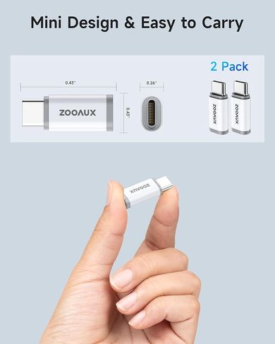 عبوتان لمحول Lightning إلى USB C، محول Lightning Female إلى USB C Male لهاتف iPhone 15، iPad Pro، أجهزة النوع C، موصل شاحن النوع C، دعم الشحن ونقل البيانات، وليس للصوت/OTG/الميكروفون in Kuwait