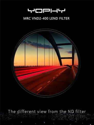 SONGING YOPHY MRC VND2-400 Filter is a Variable Neutral Density Filter Used in Photography and Videography to Control The Amount of Light Entering The Camera Lens. (62mm) in Saudi Arabia