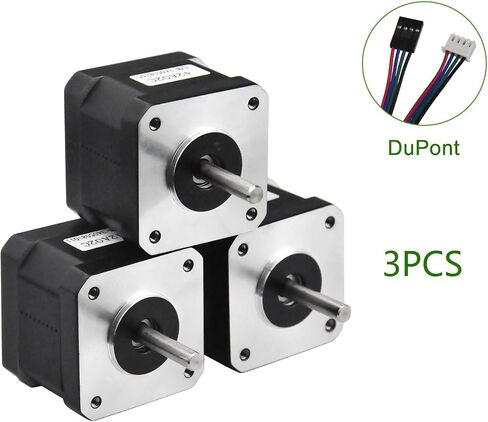 Nema 17 Stepper Motor 3PCS, 2 Phase Step Motor Bipolar 1.5A 59.5oz.in(42Ncm) 42x42x38mm 4-Wire 30cm Long Cable for 3D Printer (3, 42A02C-XH2.54) in Saudi Arabia