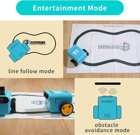 ELECFREAKS microbit TPbot Smart Coding Robot Car with 2 Modes, STEM Educational Project for School and Home, BBC Micro:bit DIY Programmable Car with Wiki Tutorial(Without Micro:bit) in Kuwait