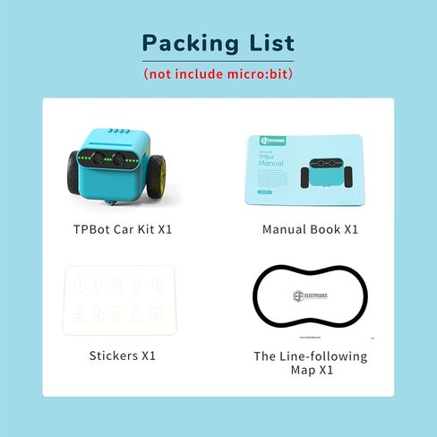 ELECFREAKS microbit TPbot Smart Coding Robot Car with 2 Modes, STEM Educational Project for School and Home, BBC Micro:bit DIY Programmable Car with Wiki Tutorial(Without Micro:bit) in Kuwait
