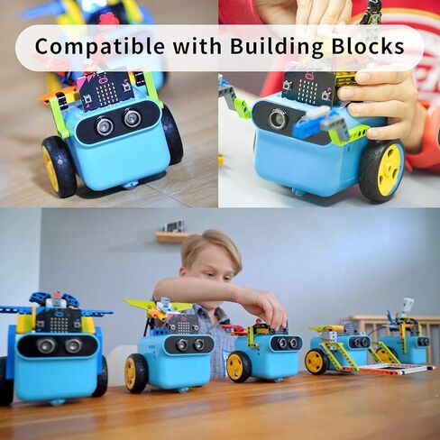 ELECFREAKS microbit TPbot Smart Coding Robot Car with 2 Modes, STEM Educational Project for School and Home, BBC Micro:bit DIY Programmable Car with Wiki Tutorial(Without Micro:bit) in Kuwait