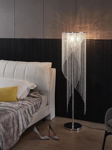 Crystal Floor Lamp, Elegant Rain Lamp, Modern Lava Lamp for Living Room, Bedroom, Girls Room, Silver Chrome in Kuwait