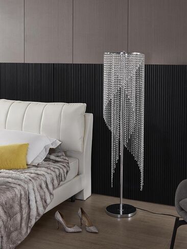 Crystal Floor Lamp, Elegant Rain Lamp, Modern Lava Lamp for Living Room, Bedroom, Girls Room, Silver Chrome in Kuwait