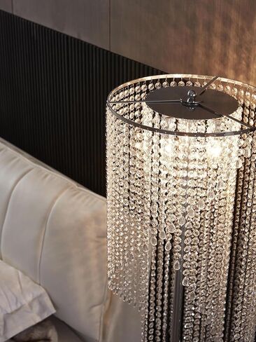 Crystal Floor Lamp, Elegant Rain Lamp, Modern Lava Lamp for Living Room, Bedroom, Girls Room, Silver Chrome in Kuwait