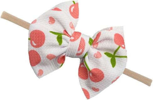 Cherry Turban Headband Bow Baby Cherry Hair Band Bow Cherry Baby Headwarp Bows BBG46 (B0-Turban) in Saudi Arabia