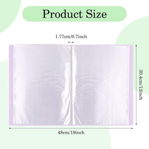 Purple Art Portfolio Folder with 30 Pocket Binder with Plastic Sleeves A4 Size Clear Sheet Protectors Displays 60 Pages Portfolio Presentation Folder for Artwork Document Certificate Letter in Saudi Arabia