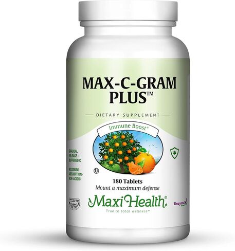 Maxi Health Max C Gram Plus -Gradual Release Buffered Vitamin C Tablets, 180 Count (Pack of 1) in Saudi Arabia