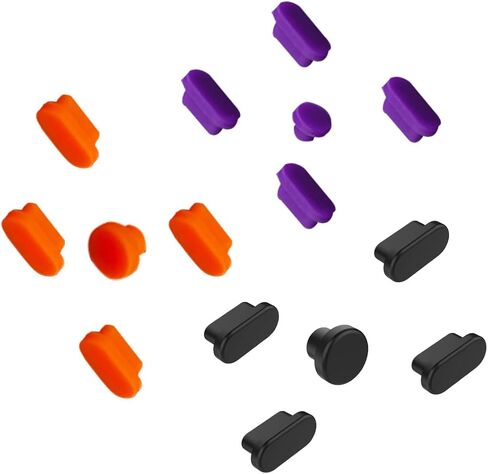 15 Pcs Anti Dust Plugs Covers Compatible with MacBook Pro 13 2020 M1 A2338 A2289 A2251/MacBook Pro 15 A1707 A1990 2016-2019,Silicone Dust Plugs, Black+Orange+Purple in Saudi Arabia