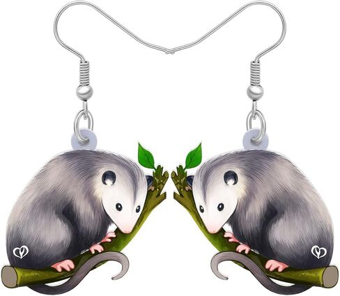Cute Opossum Earrings Dangle Acrylic Hypoallergenic Jewelry Novelty Possum Gifts for Women Girls Rat Charms Decorations in Kuwait