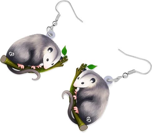 Cute Opossum Earrings Dangle Acrylic Hypoallergenic Jewelry Novelty Possum Gifts for Women Girls Rat Charms Decorations in Kuwait