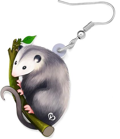 Cute Opossum Earrings Dangle Acrylic Hypoallergenic Jewelry Novelty Possum Gifts for Women Girls Rat Charms Decorations in Kuwait