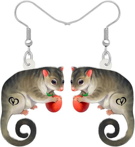 Cute Opossum Earrings Dangle Acrylic Hypoallergenic Jewelry Novelty Possum Gifts for Women Girls Rat Charms Decorations in Kuwait