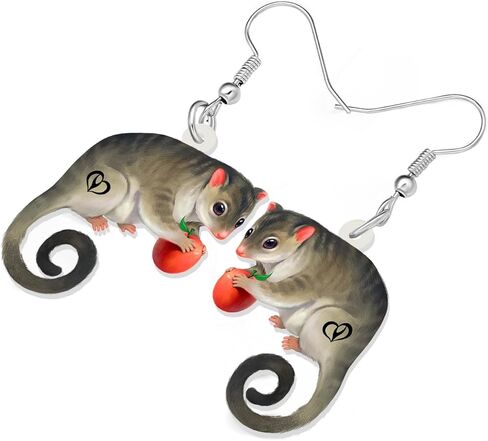 Cute Opossum Earrings Dangle Acrylic Hypoallergenic Jewelry Novelty Possum Gifts for Women Girls Rat Charms Decorations in Kuwait