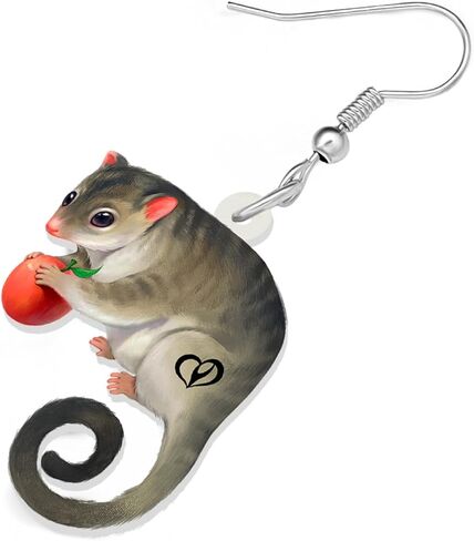 Cute Opossum Earrings Dangle Acrylic Hypoallergenic Jewelry Novelty Possum Gifts for Women Girls Rat Charms Decorations in Kuwait