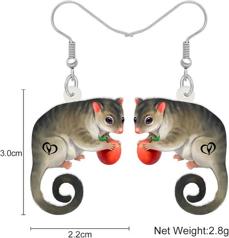 Cute Opossum Earrings Dangle Acrylic Hypoallergenic Jewelry Novelty Possum Gifts for Women Girls Rat Charms Decorations in Kuwait