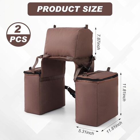 قطعتان من حقيبة السرج المبردة المعزولة المقاومة للتسرب من نسيج أكسفورد 600 دي، حقيبة ركوب الخيل الغربية مع حزام لحامل زجاجات المياه لمعدات الحصان، 11.81 × 11.81 × 5.31 بوصة in Kuwait