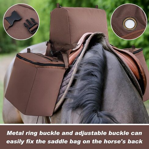 قطعتان من حقيبة السرج المبردة المعزولة المقاومة للتسرب من نسيج أكسفورد 600 دي، حقيبة ركوب الخيل الغربية مع حزام لحامل زجاجات المياه لمعدات الحصان، 11.81 × 11.81 × 5.31 بوصة in Kuwait