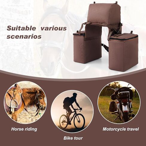 قطعتان من حقيبة السرج المبردة المعزولة المقاومة للتسرب من نسيج أكسفورد 600 دي، حقيبة ركوب الخيل الغربية مع حزام لحامل زجاجات المياه لمعدات الحصان، 11.81 × 11.81 × 5.31 بوصة in Kuwait