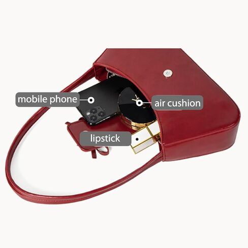 القوس محفظة حقيبة كتف صغيرة Coquette الجمالية حقائب ريترو Y2k فو الجلود تحت الإبط المحافظ لطيف حقيبة يد للنساء in Kuwait