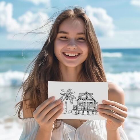 4 قطع من GLOBLELAND كوخ الشاطئ طوابع شفافة DIY لكابينة سجل القصاصات المصنوعة من السيليكون الشفاف أختام طوابع شفافة مقاس 2.2 × 2.2 بوصة لبطاقات صنع مجلة ألبوم الصور in Saudi Arabia