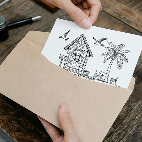 4 قطع من GLOBLELAND كوخ الشاطئ طوابع شفافة DIY لكابينة سجل القصاصات المصنوعة من السيليكون الشفاف أختام طوابع شفافة مقاس 2.2 × 2.2 بوصة لبطاقات صنع مجلة ألبوم الصور in Saudi Arabia
