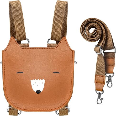 Mayplous Kids Backpack for Girls and Boys Children's Shoulder Bag Mini Backpack Teenagers Crossbody Bag Cute Animal 2 in 1 Style Small Size for Over 4 Years L16xW7xH16cm / L6.3xW2.8xH6.3in (Bear) in Kuwait