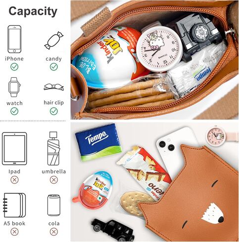 Mayplous Kids Backpack for Girls and Boys Children's Shoulder Bag Mini Backpack Teenagers Crossbody Bag Cute Animal 2 in 1 Style Small Size for Over 4 Years L16xW7xH16cm / L6.3xW2.8xH6.3in (Bear) in Kuwait