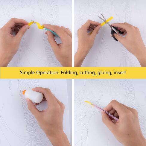 مجموعات لف طلاء تخريمية ورقية من Uniquilling، لوحة بالأرقام للبالغين - فتاة مع باقة، أفضل الهدايا لتزيين الحائط يدويًا يدويًا (مجموعة الرسم + مجموعة الأدوات) in Kuwait