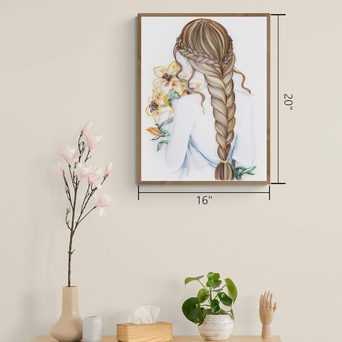 مجموعات لف طلاء تخريمية ورقية من Uniquilling، لوحة بالأرقام للبالغين - فتاة مع باقة، أفضل الهدايا لتزيين الحائط يدويًا يدويًا (مجموعة الرسم + مجموعة الأدوات) in Kuwait