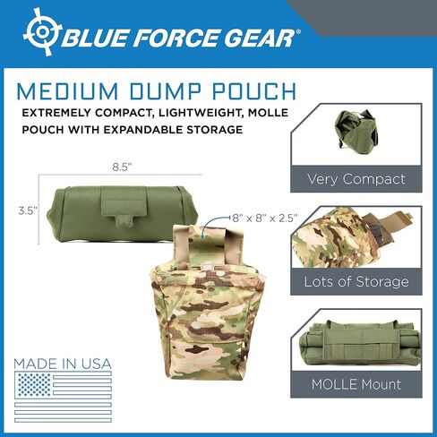 حقيبة تفريغ متوسطة الحجم من Blue Force Gear - 2 × 2 لوحة MOLLE - OD Green - حقيبة MOLLE، سهلة التركيب، حقيبة أدوات مصنوعة في الولايات المتحدة الأمريكية - 3 × 3.5 × 1 بوصة in Kuwait