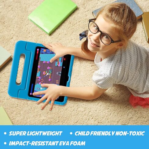 حافظة ProCase للأطفال لجهاز iPad الجيل العاشر مع حامل أقلام، حافظة iPad 10 مقاس 10.9 بوصة 2022 حافظة أطفال خفيفة الوزن مضادة للصدمات مع حامل ومقبض قابل للتحويل للأطفال الأولاد والبنات والأطفال الصغار - أزرق in Kuwait