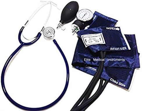 EMI #311 Black Pediatric Aneroid Sphymonamoneter Set Child and Infant Cuff Plus Basic Dual Head Stethoscope in Kuwait