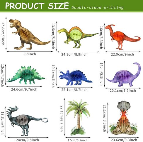 9 Sets Watercolor Dinosaur Party Honeycomb Centerpieces for Table Decorations Dinosaur Themed Birthday Table Topper 3D T Rex Volcano Honeycomb Centerpieces for Kids Boys Birthday Party Favor in Saudi Arabia