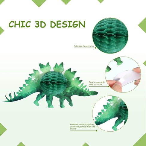9 Sets Watercolor Dinosaur Party Honeycomb Centerpieces for Table Decorations Dinosaur Themed Birthday Table Topper 3D T Rex Volcano Honeycomb Centerpieces for Kids Boys Birthday Party Favor in Saudi Arabia