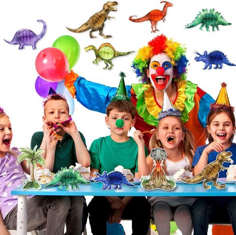 9 Sets Watercolor Dinosaur Party Honeycomb Centerpieces for Table Decorations Dinosaur Themed Birthday Table Topper 3D T Rex Volcano Honeycomb Centerpieces for Kids Boys Birthday Party Favor in Saudi Arabia