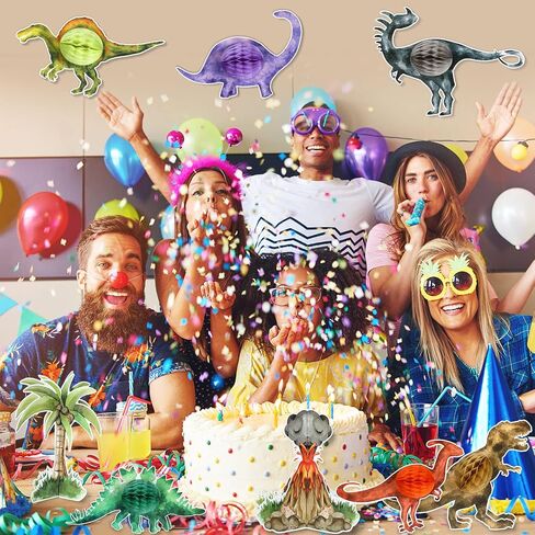 9 Sets Watercolor Dinosaur Party Honeycomb Centerpieces for Table Decorations Dinosaur Themed Birthday Table Topper 3D T Rex Volcano Honeycomb Centerpieces for Kids Boys Birthday Party Favor in Saudi Arabia