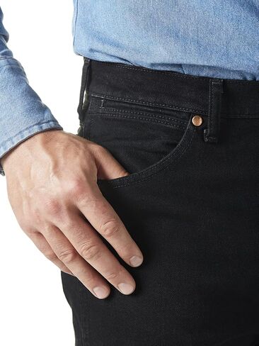 بنطلون جينز رجالي من Wrangler بتصميم Cowboy Cut Active Flex Original Fit، أسود، 36 in Saudi Arabia