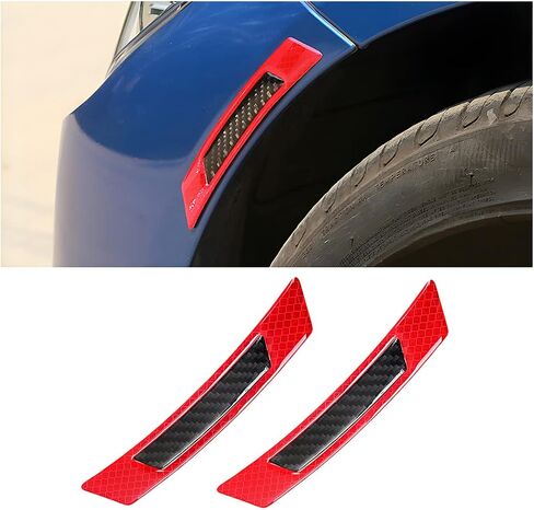 2PCS 3D Super Reflective Stickers, Carbon Fiber Wheel Eyebrow Strips, Safety Warning Car Side Door Edge Bumper, Anti Collision Scratches Protector Guards Trim for Car SUV Pickup Truck (Blue/Black) in Saudi Arabia