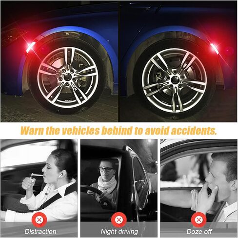 2PCS 3D Super Reflective Stickers, Carbon Fiber Wheel Eyebrow Strips, Safety Warning Car Side Door Edge Bumper, Anti Collision Scratches Protector Guards Trim for Car SUV Pickup Truck (Blue/Black) in Saudi Arabia