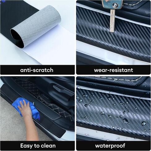 4 قطعة عتبة باب السيارة جرجر ملصقات من ألياف الكربون لنيسان ألتيما ترحيب دواسة حماية لوحة السيارة باب السيارة دخول الحرس اكسسوارات الديكور in Kuwait