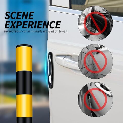 4PCS Car Door Protector Edge Guards, Auto Door Bumper Self Adhesive Anti-Collision Strip, Guard Trim Molding Crash Scratch Protector for Most Car Truck SUV (Black Silver) in Saudi Arabia