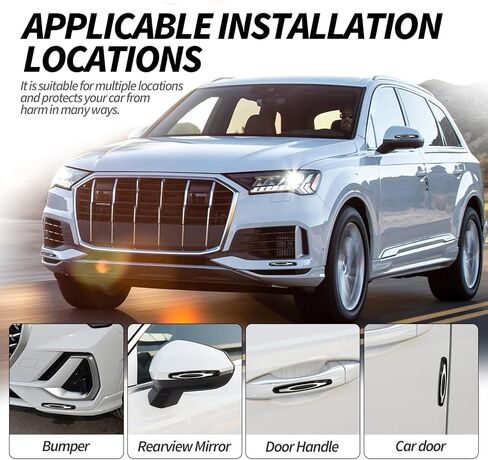 4PCS Car Door Protector Edge Guards, Auto Door Bumper Self Adhesive Anti-Collision Strip, Guard Trim Molding Crash Scratch Protector for Most Car Truck SUV (Black Silver) in Saudi Arabia