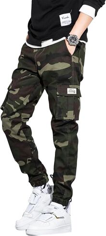 OYOANGLE Men's Camo Print Flap Pocket Cargo Pants Streetwear Outdoor Jogger Pants in Kuwait