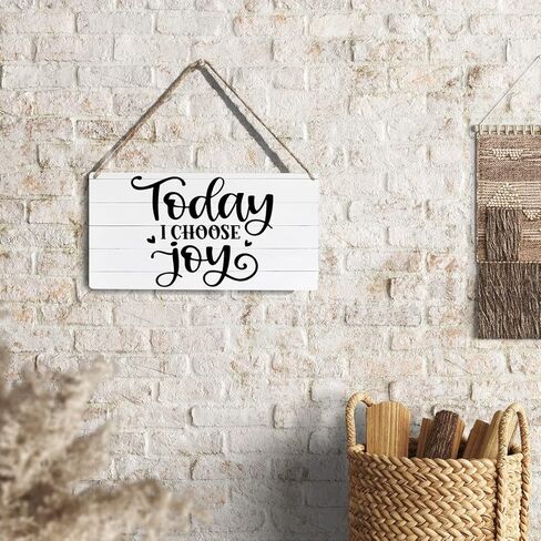 ديكور علامة ملهمة اليوم اخترت الفرح لوحة تسجيل خشبية ملصقات الحائط معلقة عمل فني 12 "X6" ريفي ديكور غرفة مكتب المنزل in Kuwait
