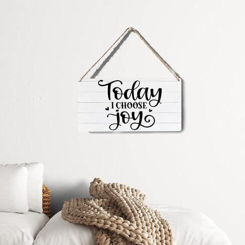 ديكور علامة ملهمة اليوم اخترت الفرح لوحة تسجيل خشبية ملصقات الحائط معلقة عمل فني 12 "X6" ريفي ديكور غرفة مكتب المنزل in Kuwait