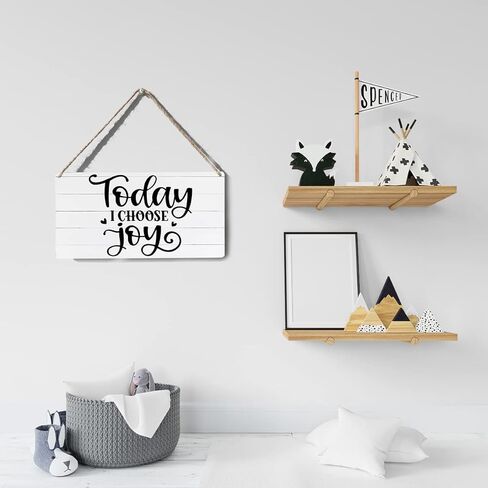 ديكور علامة ملهمة اليوم اخترت الفرح لوحة تسجيل خشبية ملصقات الحائط معلقة عمل فني 12 "X6" ريفي ديكور غرفة مكتب المنزل in Kuwait