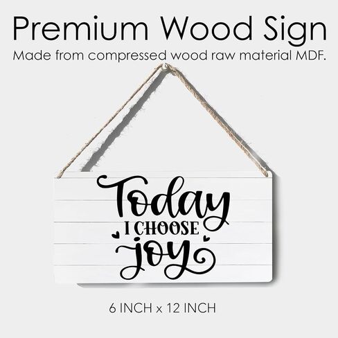 ديكور علامة ملهمة اليوم اخترت الفرح لوحة تسجيل خشبية ملصقات الحائط معلقة عمل فني 12 "X6" ريفي ديكور غرفة مكتب المنزل in Kuwait